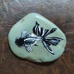 نقاشی روی سنگ،  طرح ماهی گلی 3