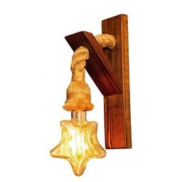 چراغ دیواری چراغ خواب  لامپ ال ای دی لوستر چوبی چوبی کنفی کد 123