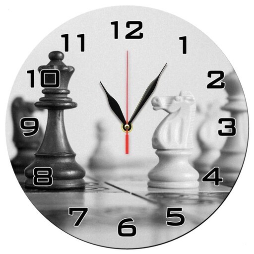 ساعت دیواری طرح شطرنج ساعت. دیواری گرد ساعت دیواری کلاسیک ساعت دیواری سفید ساعت دیواری 