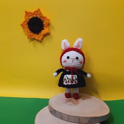عروسک بافتنی خاله خرگوش در  رنگ بندی متنوع به درخواست مشتری
