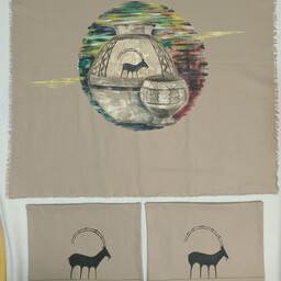 رومیزی  و کوسن ،رومیزی امتر در امتر،کوسن 40 در 40،نقاشی شده با اکرلیک