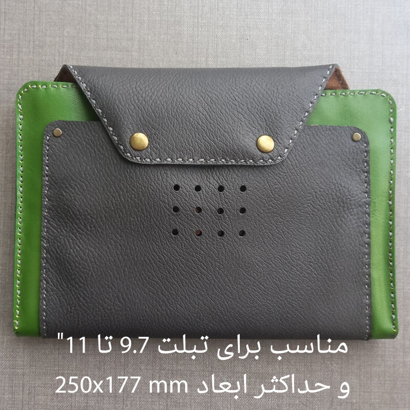 کیف تبلت چرم از جنس چرم طبیعی مناسب برای تبلت از 10 تا 11 اینچ
