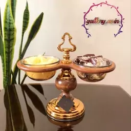 اردو خوری دو خانه پایه چوبی خراطی شده طلایی(پس کرایه)