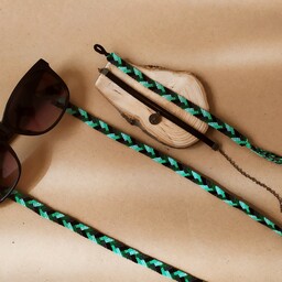  ست بند عینک و دستبند دوستی مدل ( پترن بافی) در طرح (بافت پنج رنگ) 