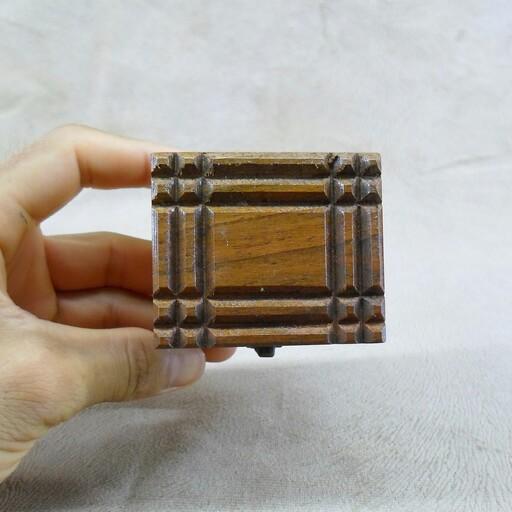جعبه انگشتر چوبی ، طرح شکلاتی ، کد 02 ، برند خالو 