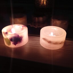 شمع فانوسی با گل خشک