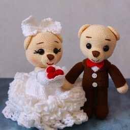 عروسکهای بافتنی عروس وداماد خرسی