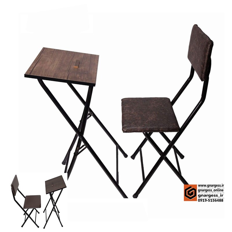 صندلی و میز  نماز فلزی تاشو با روکش چرمی و مدل ساده (هزینه ارسال پس کرایه)