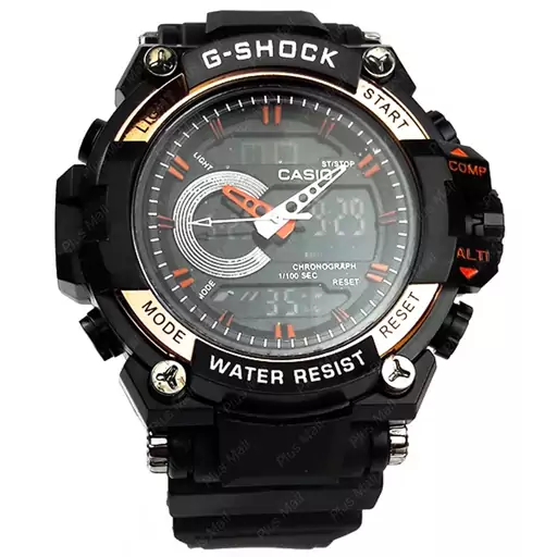 ساعت کاسیو جی شاک مشکی نارنجی دو زمانه کد G Shock Orange 009