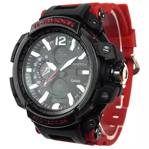 ساعت کاسیو جی شاک قرمز مشکی دو زمانه کد G Shock Red 015