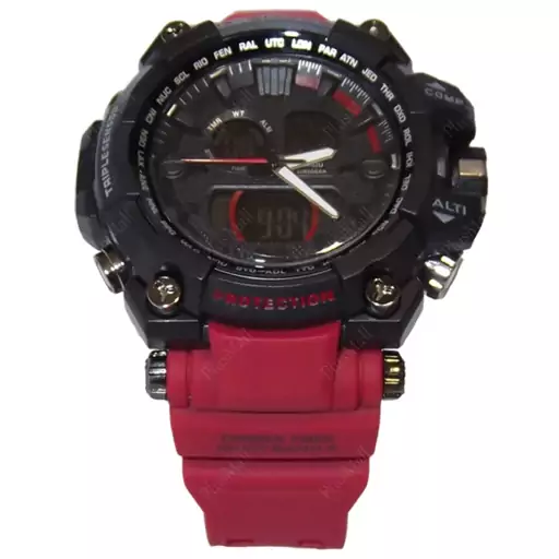 ساعت کاسیو جی شاک قرمز مشکی دو زمانه کد G Shock Red 011