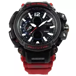 ساعت کاسیو جی شاک قرمز مشکی دو زمانه کد G Shock Red 015