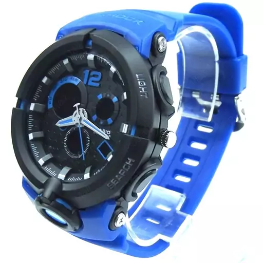 ساعت کاسیو جی شاک آبی  مشکی دو زمانه کد G Shock Blue 012