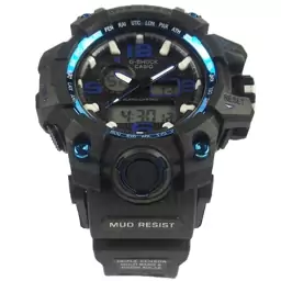 ساعت کاسیو جی شاک مشکی آبی  دو زمانه کد G Shock Blue 023