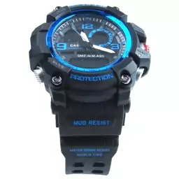 ساعت کاسیو جی شاک مشکی آبی  دو زمانه کد G Shock Blue 024