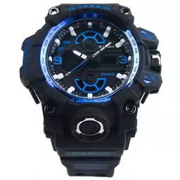 ساعت کاسیو جی شاک مشکی آبی  دو زمانه کد G Shock Blue 022