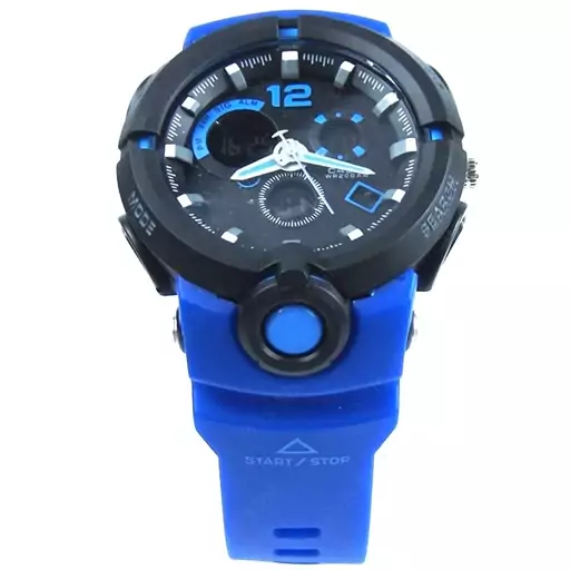 ساعت کاسیو جی شاک آبی  مشکی دو زمانه کد G Shock Blue 012