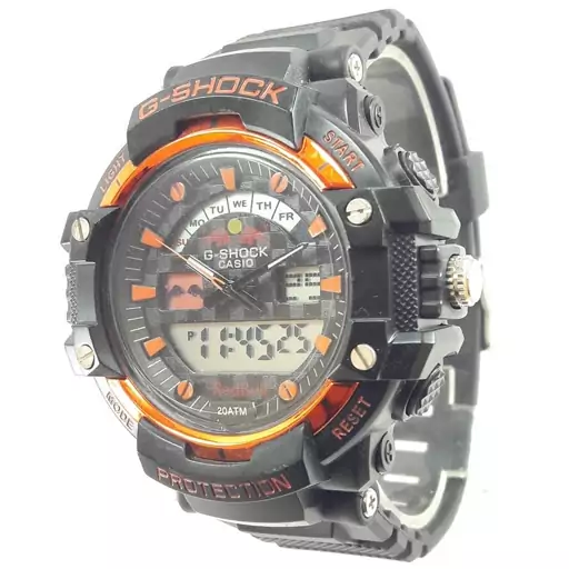 ساعت کاسیو جی شاک مشکی نارنجی دو زمانه کد G Shock Orange 012