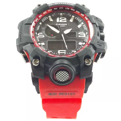 ساعت کاسیو جی شاک قرمز مشکی دو زمانه کد G Shock Red 036