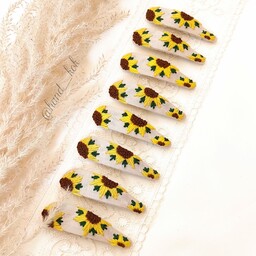 گیره تق تقی گلدوزی شده با دست قابل شستشو و رنگ ثابت طرح آفتابگردون 