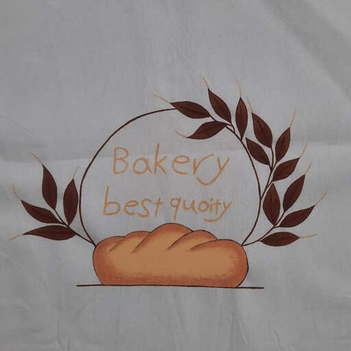 کیسه پارچه ای متقال طرح نان و خوشه سایز 40در50 نقاشی با دست 