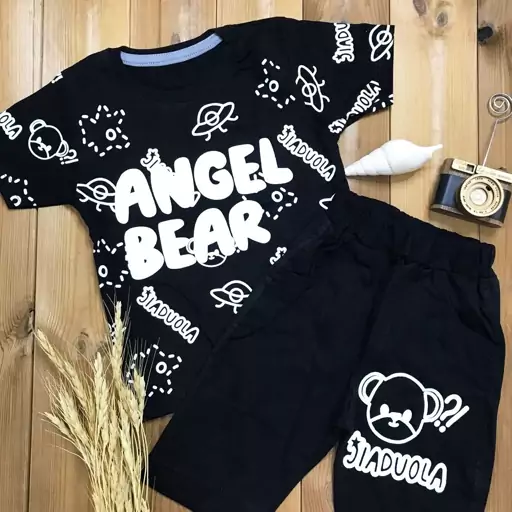 تیشرت شلوارک اسپرت angel bear ست محرمی اسپرت و شیک 
مناسب 2 تا 9 سالگی پسرهای گلتون