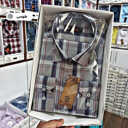 پیراهن چهارخانه مردانه جعبه ای تترون نخ پنبه، XXL، XL، L M