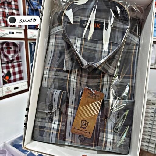 پیراهن چهارخانه مردانه جعبه ای تترون نخ پنبه، XXL، XL، L M