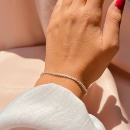 دستبند زنانه مدل خاویاری آبکاری نقره 