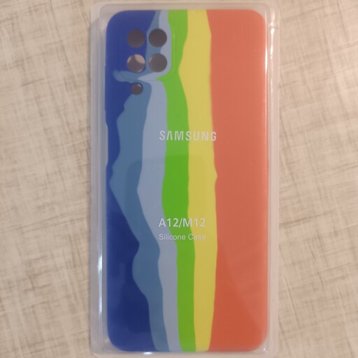 قاب سیلیکونی آبرنگی اورجینال مدل Samsung Galaxy A12-M12به همراه محافط صفحه نمایش 