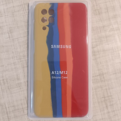 قاب سیلیکونی آبرنگی اورجینال مدل Samsung Galaxy A12-M12به همراه محافط صفحه نمایش 