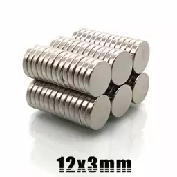 آهنربا نئودیمیوم سایز 12x3mm میلیمتر سوپر مگنت دیسک بسته 20 عددی