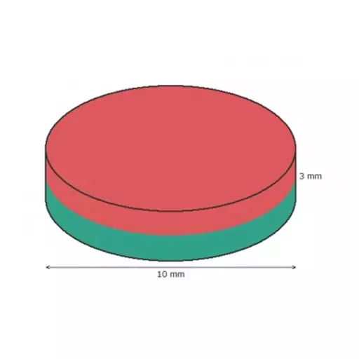 آهنربا نئودیمیوم سایز 10x3mm میلیمتر  سوپر مگنت دیسک بسته 10عددی