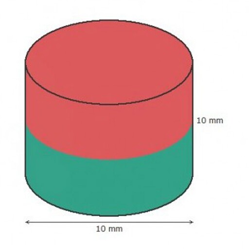 آهنربا نئودیمیوم 10x10mm میلیمتر سوپر مگنت استوانه بسته 8 عددی-یک سانتی مگامگنت