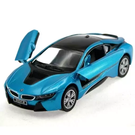 ماشین فلزی بی ام و  ای هشت I8 کینزمارت Kinsmart BMW i8 رنگ آبی 