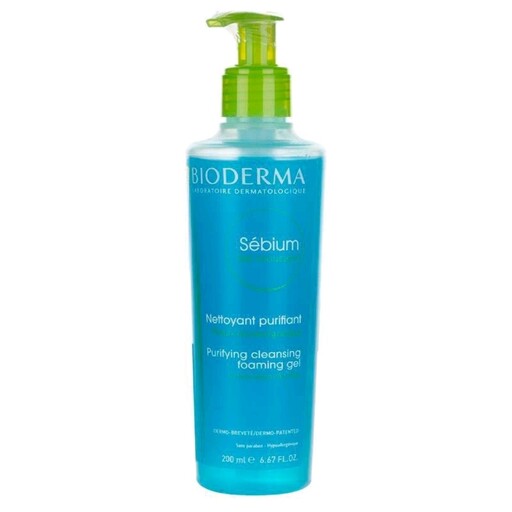 ژل فوم شستشو صورت بایودرما مناسب پوست چرب و مختلط مدل سبیوم  200 میل .Bioderma sebium purifying cleansing Gel 200 