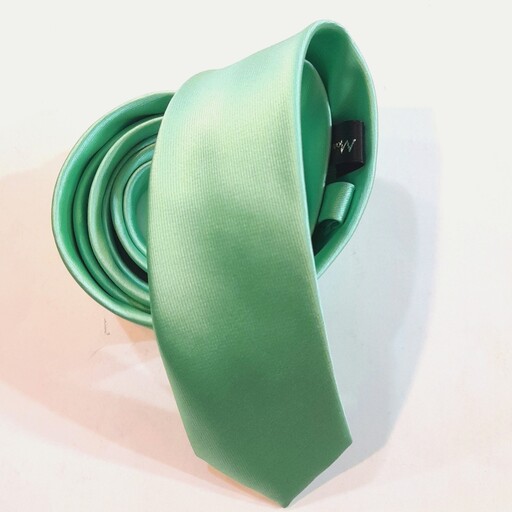 کراوات مردانه ساده رنگ سبز پاستیلی 