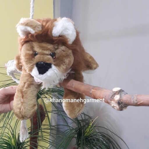 عروسک شیر پولیشی یال پرز بلند( شیر سلطان جنگل) قابل شستشو در ماشین لباسشویی ارسال رایگان 