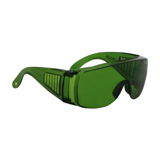 عینک ایمنی بغل کرکره ای سبز  آروا  با طراحی ویژه مدل 8142