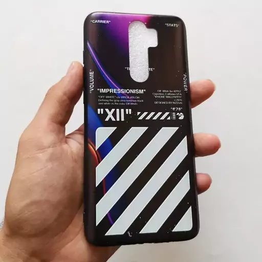 قاب طرحدار  off white گوشی شیائومی Redmi note 8 pro