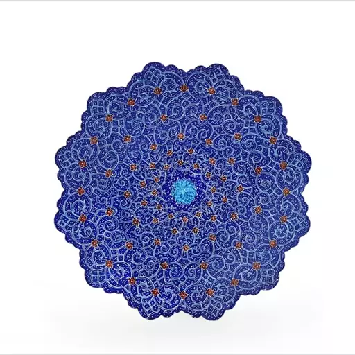 بشقاب میناکاری اسماعیلی طرح اسلیمی (25 سانتی) - enamel plate