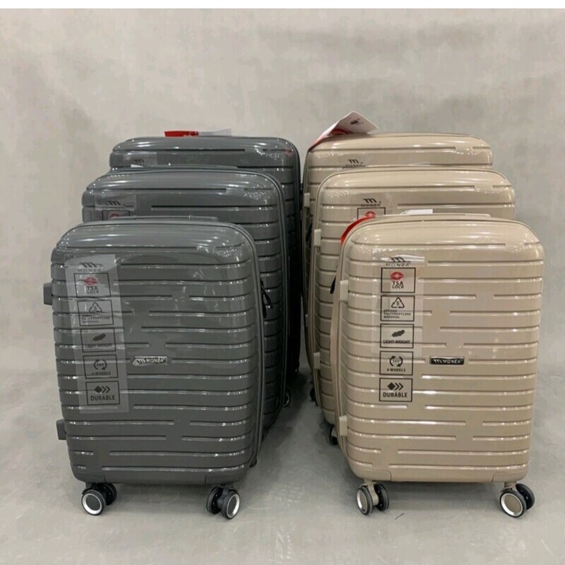 چمدان سه تیکه مسافرتی برند مونزا صددرصد وارداتی تضمینی چمدان مسافرتی چمدان جهیزیه چمدان مسافرت هوایی و زمینی چمدان 3 عدد