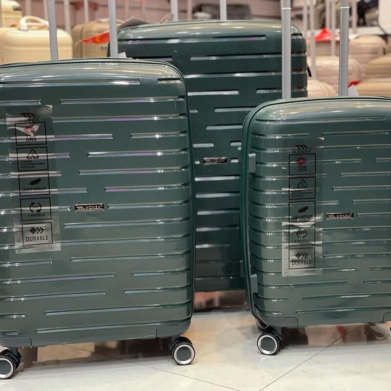 چمدان مونزا چمدان دوتیکه متوسط و کوچک تیکه وارداتی نشکن چمدان مسافرتی