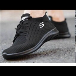 کفش مردانه زنانه  اسکیچرز  جورابی مشکی طوسی سفید سایز 37تا44  پیاده روی ورزشی