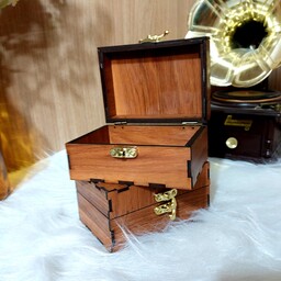 جعبه جواهرات چوبی قفل دار