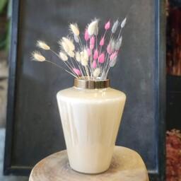 گل خشک تزیینی  دکوراتیو لاگروس خارجی یا دم خرگوشی  با کیفیت عالی و درجه یک در سه رنگ خاص و زیبا 