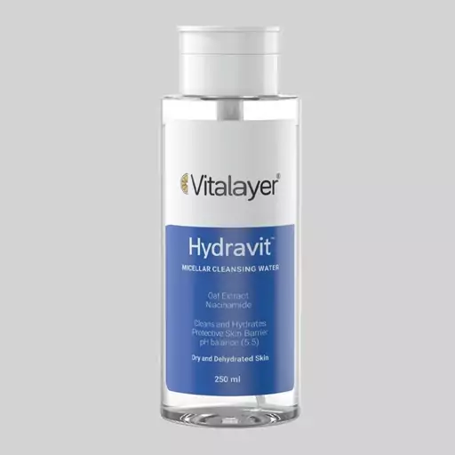 آب پاک کننده آرایش(میسلار واتر)صورت ویتالیر مدل Hydravit حجم 250 میلی لیتر