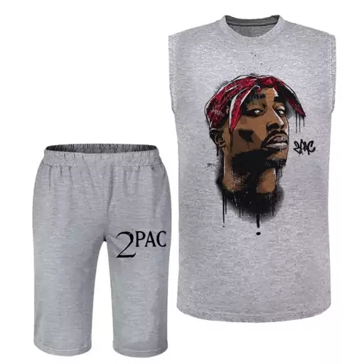 ست تاپ و شلوارک مردانه طرح 2pac