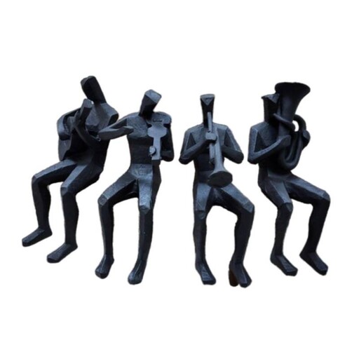 مجسمه دکوری پلی استر موزیسین پا اویزان مجموعه 4عددی
