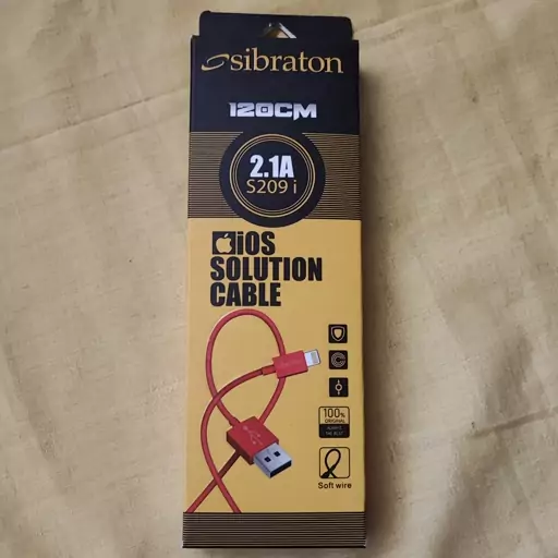 کابل شارژ آیفون Usb مارک sibration بطول 120 سانت سفید رنگ